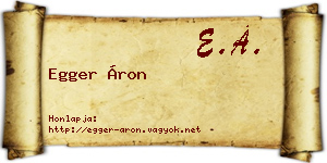 Egger Áron névjegykártya